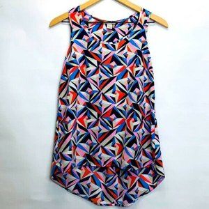 Halogen sleeveless blouse tank Blue pink X-small